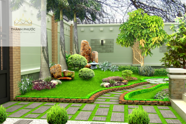 Thiết kế sân vườn trước nhà