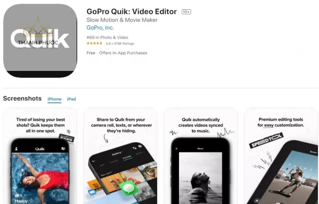 Go Pro Quick hỗ trợ với 28 định dạng video khác nhau