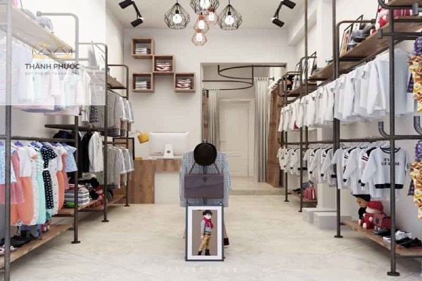 Chọn lựa giá treo thông minh trong thiết kế shop thời trang nữ nhỏ là phương pháp tối ưu diện tích cho những shop