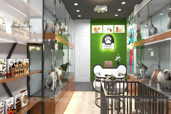 Thiết kế quầy trưng bày sản phẩm, mặt hàng kinh doanh cho thú cưng bắt mắt và đa dạng