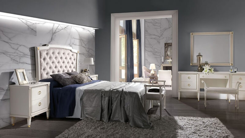 Phòng ngủ với khối hình học đặc trưng của phong cách Art Deco