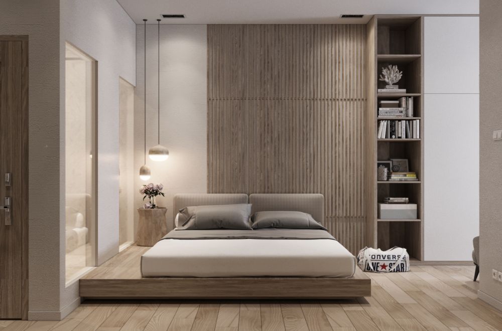 Phòng ngủ sang trọng, hiện đại và ấn tượng với nội thất bằng gỗ đẹp cuốn hút